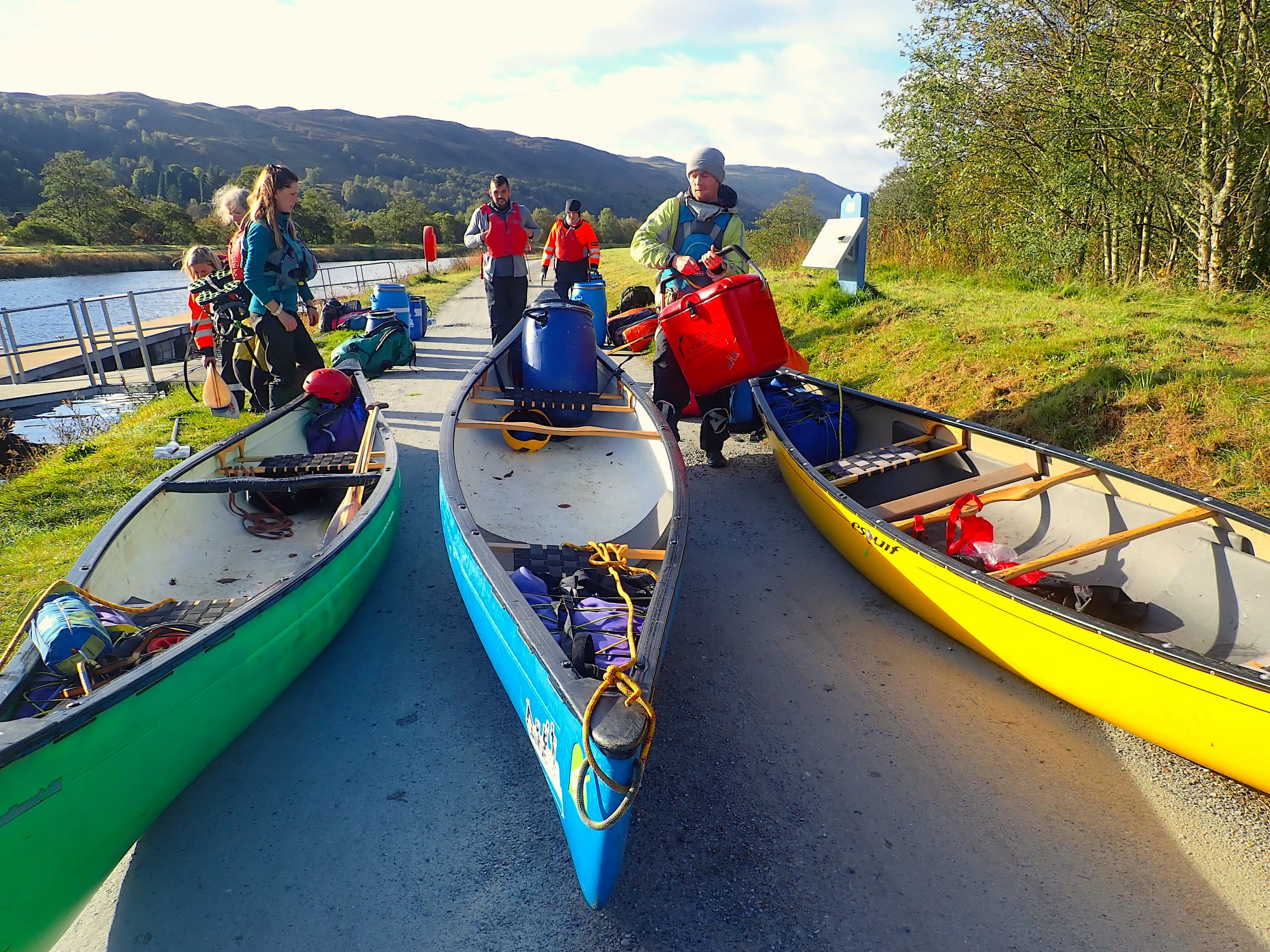 Moving kit on the Great Glen canoe trip