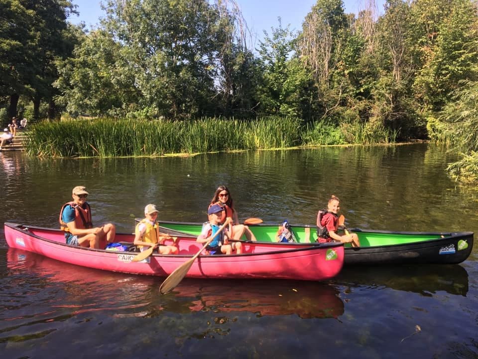 Group in Hire Kayaks on the River Great Ouse